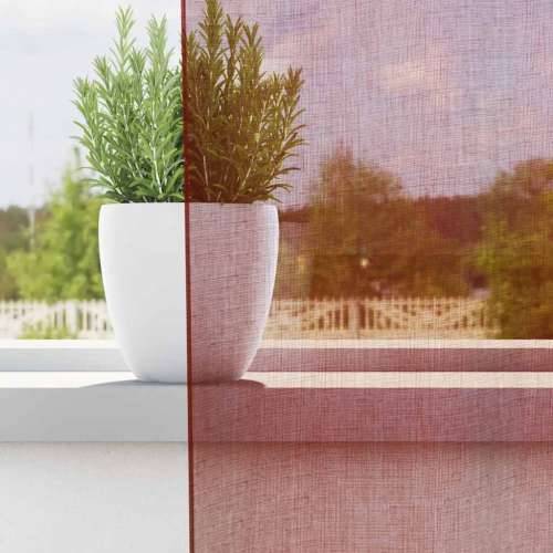 Voile zavjese s džepovima za šipke 2 kom crvena boja vina - boja crnog vina 140 x 260 cm 1 s džepovima za šipke Cijena