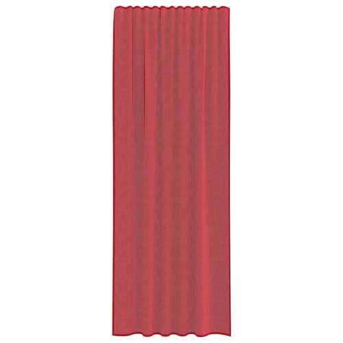 Voile zavjese s džepovima za šipke 2 kom crvena boja vina - boja crnog vina 140 x 260 cm 1 s džepovima za šipke Cijena