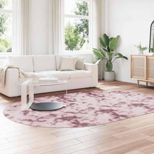 Čupavi tepih s visokim vlaknima NAVARRA 300x200 cm poliester - dusty pink 300 x 200 cm Ovalno Cijena