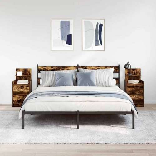 Noćni ormarići s 2 ladice 2 kom dimljeni hrast 38x34x80 cm - Dimljeni hrast 2 Cijena