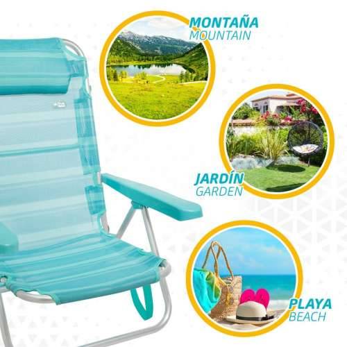 Stolica za za plažu Aktive Sklopiv Turkizno 48 x 84 x 46 cm (2 kom.) Cijena