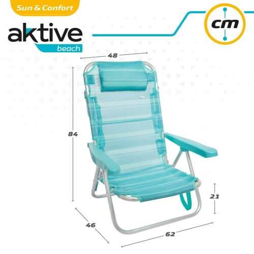 Stolica za za plažu Aktive Sklopiv Turkizno 48 x 84 x 46 cm (2 kom.) Cijena