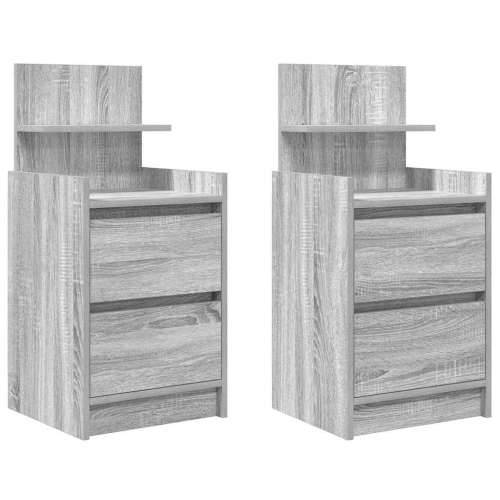 Noćni ormarići s 2 ladice 2 kom siva sonoma 38x34x80 cm - Sivi hrast sonoma 2 Cijena