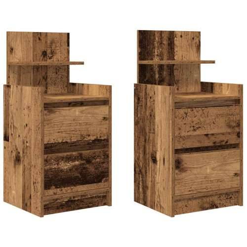 Noćni ormarići s 2 ladice 2 kom staro drvo 38x34x80 cm - Staro drvo 2 Cijena