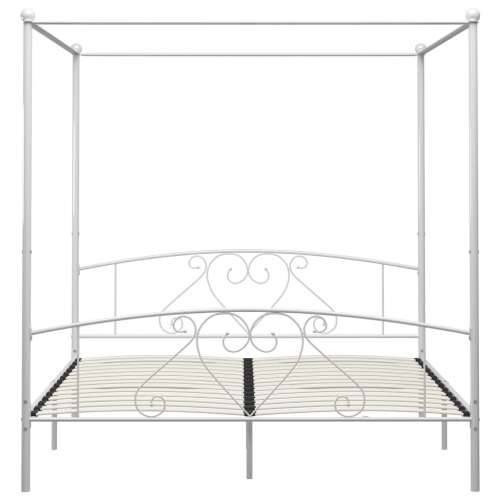 Okvir za krevet s nadstrešnicom bijeli metalni 200 x 200 cm  - Bijela 200 x 200 cm Cijena