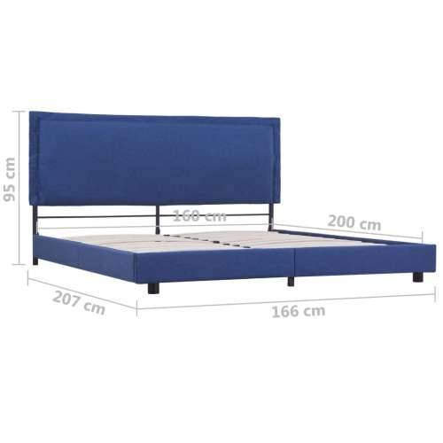 Okvir kreveta bez madraca plava tkanina 150x200 cm - Plava 150 x 200 cm Cijena
