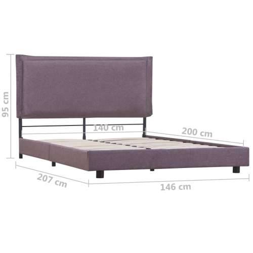 Okvir kreveta bez madraca Taupe tkanina 135x190 cm - Sivo-smeđa 135 x 190 cm Cijena