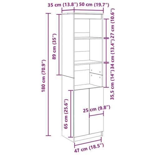Visoka komoda boja staro drvo 50x35x180 cm konstruirano drvo - Staro drvo 1 50 cm Cijena