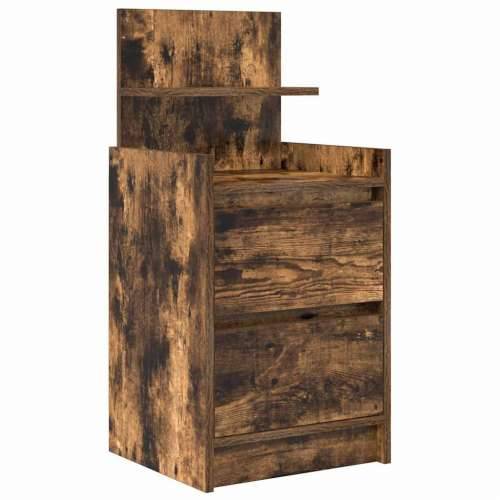 Noćni ormarić s 2 ladice dimljeni hrast 38x34x80 cm - Dimljeni hrast 1 Cijena