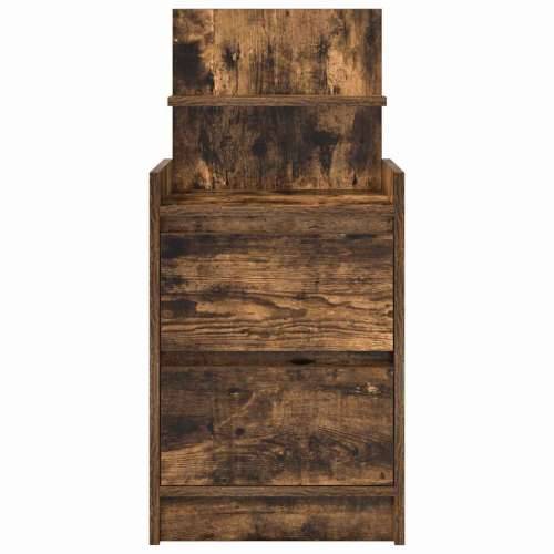Noćni ormarić s 2 ladice dimljeni hrast 38x34x80 cm - Dimljeni hrast 1 Cijena