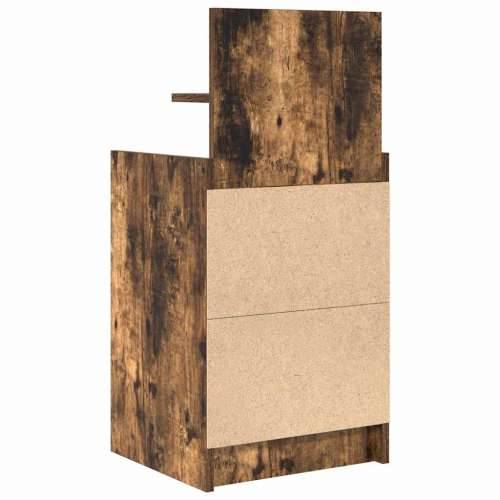 Noćni ormarić s 2 ladice dimljeni hrast 38x34x80 cm - Dimljeni hrast 1 Cijena