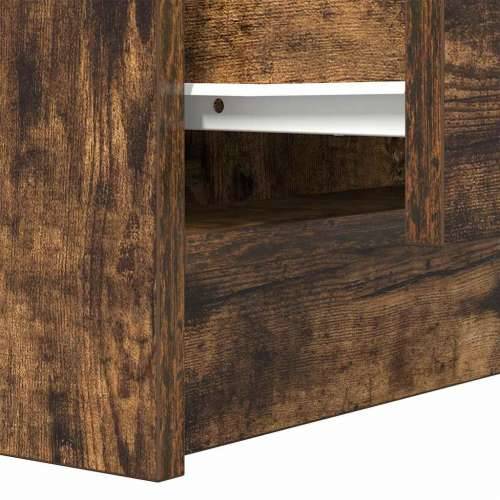 Noćni ormarić s 2 ladice dimljeni hrast 38x34x80 cm - Dimljeni hrast 1 Cijena