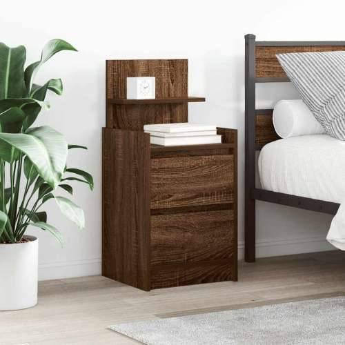 Noćni ormarići s 2 ladice 2 kom smeđi hrast 38x34x80 cm - Smeđi hrast 2 Cijena