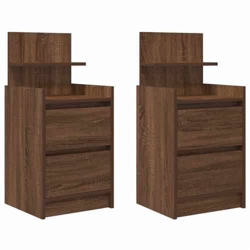 Noćni ormarići s 2 ladice 2 kom smeđi hrast 38x34x80 cm - Smeđi hrast 2 Cijena