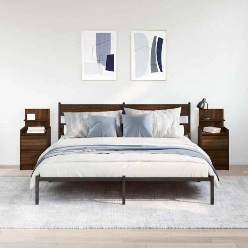 Noćni ormarići s 2 ladice 2 kom smeđi hrast 38x34x80 cm - Smeđi hrast 2 Cijena