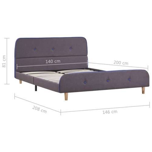 Okvir kreveta bez madraca Taupe tkanina 135x190 cm - Sivo-smeđa 135 x 190 cm Cijena