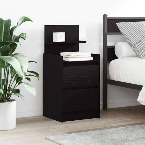 Noćni ormarić s 2 ladice crni 38x34x80 cm - Crna 1 Cijena