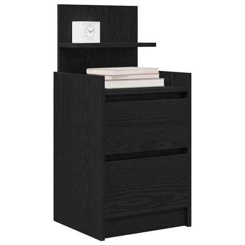Noćni ormarić s 2 ladice crni 38x34x80 cm - Crna 1 Cijena