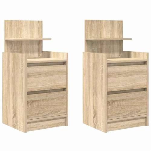 Noćni ormarići s 2 ladice 2 kom sonoma hrast 38x34x80 cm - sonoma hrast 2 Cijena