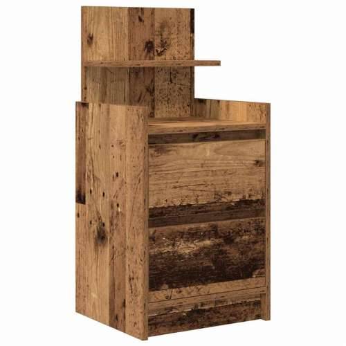 Noćni ormarić s 2 ladice staro drvo 38x34x80 cm - Staro drvo 1 Cijena