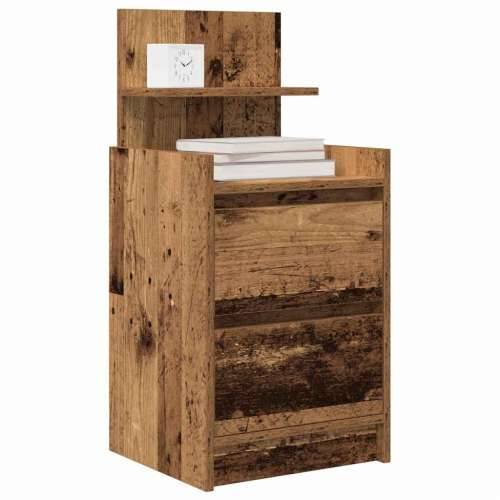 Noćni ormarić s 2 ladice staro drvo 38x34x80 cm - Staro drvo 1 Cijena