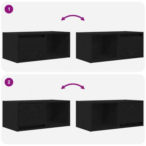 TV ormarići 2 kom crni hrast 60x31x25,5 cm konstruiranog drva - Crni hrast 2 60 cm Cijena