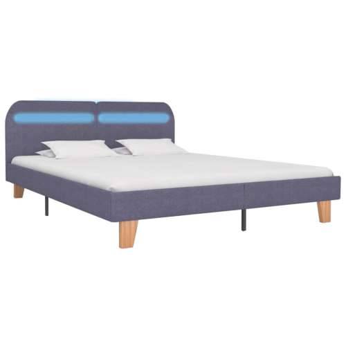 Okvir kreveta s LED bez madraca svjetlosiva tkanina 150x200 cm - Svjetlosiva 150 x 200 cm Cijena