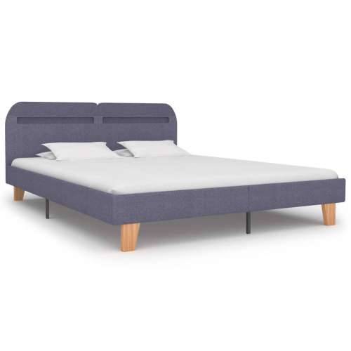 Okvir kreveta s LED bez madraca svjetlosiva tkanina 150x200 cm - Svjetlosiva 150 x 200 cm Cijena