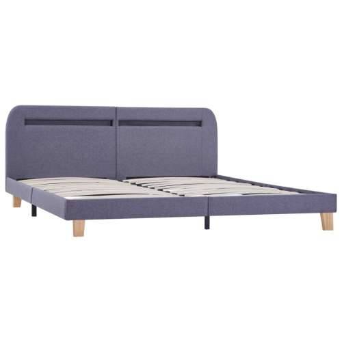 Okvir kreveta s LED bez madraca svjetlosiva tkanina 150x200 cm - Svjetlosiva 150 x 200 cm Cijena