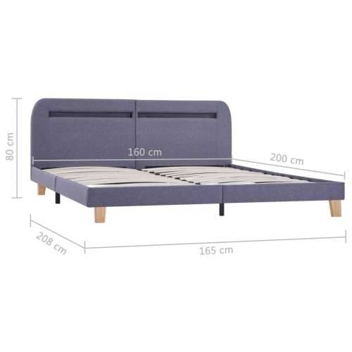 Okvir kreveta s LED bez madraca svjetlosiva tkanina 150x200 cm - Svjetlosiva 150 x 200 cm Cijena