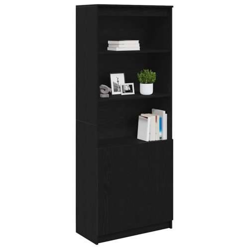 Visoka komoda crna hrast 70x35x180 cm od konstruiranog drva - Crna 1 70 cm Cijena