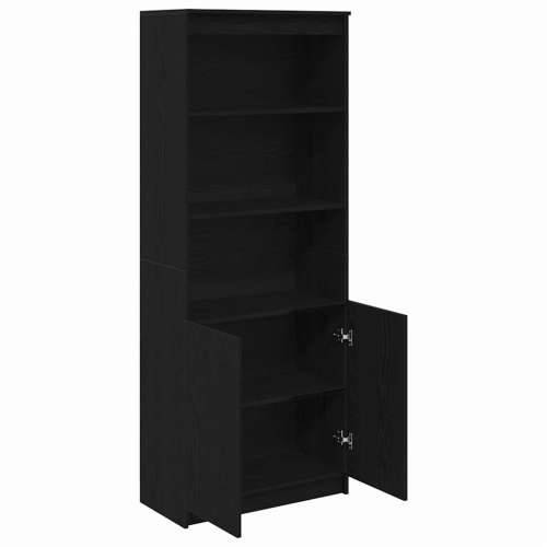 Visoka komoda crna hrast 70x35x180 cm od konstruiranog drva - Crna 1 70 cm Cijena