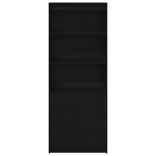 Visoka komoda crna hrast 70x35x180 cm od konstruiranog drva - Crna 1 70 cm Cijena