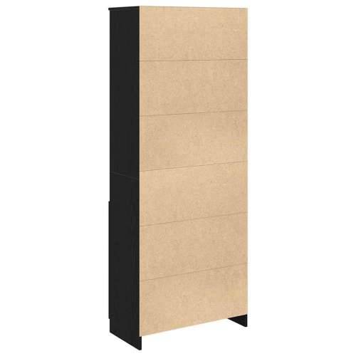 Visoka komoda crna hrast 70x35x180 cm od konstruiranog drva - Crna 1 70 cm Cijena