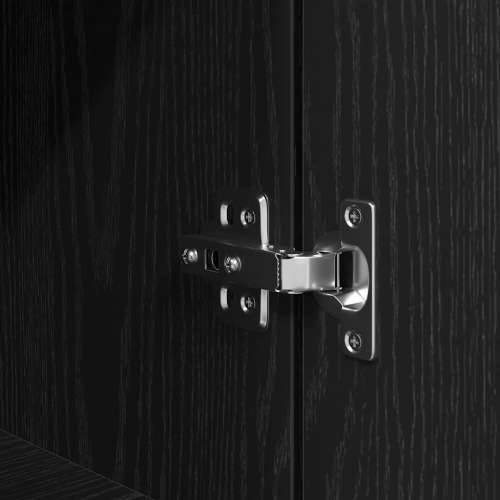 Visoka komoda crna hrast 70x35x180 cm od konstruiranog drva - Crna 1 70 cm Cijena