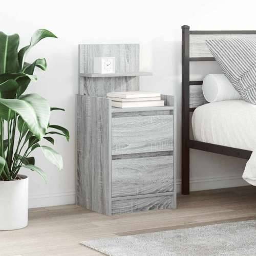Noćni ormarić s 2 ladice siva sonoma 38x34x80 cm - Sivi hrast sonoma 1 Cijena