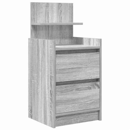 Noćni ormarić s 2 ladice siva sonoma 38x34x80 cm - Sivi hrast sonoma 1 Cijena