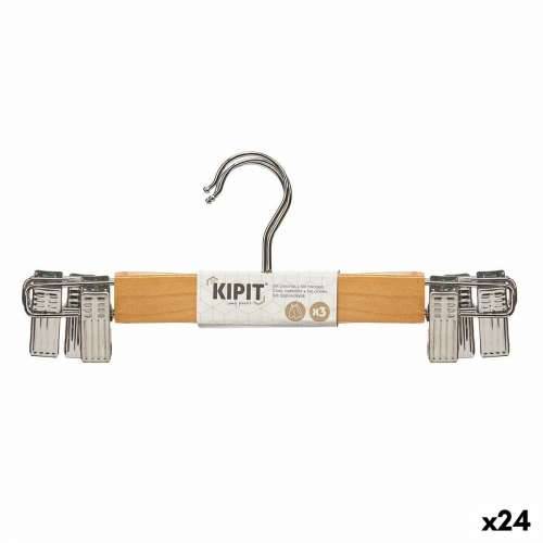 Sada vešiakov na prádlo Kipit 29100196 Smeđa Srebrna Drvo Metal 28,5 x 2,5 x 11,5 cm Stezaljke (24 kom.) Cijena