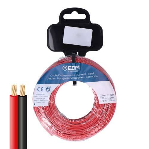 Paralelni kabel EDM 28009 Crna Crvena Crveno crna 50 m Kalem za kolute Audio Cijena