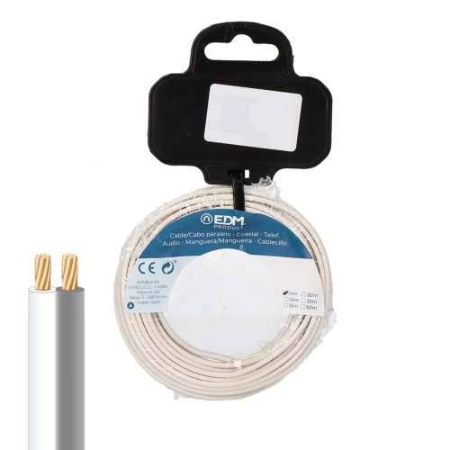 Paralelni kabel EDM 28744 Bijela/Siva 2 x 0,75 mm 10 m Kalem za kolute Audio Cijena