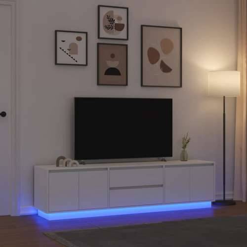 TV ormarić s LED svjetlima bijeli 193,5x41x50 cm - Bijela 1 193.5 cm Cijena