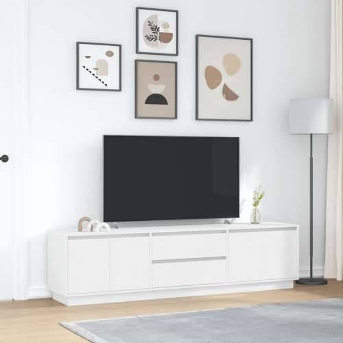TV ormarić s LED svjetlima bijeli 193,5x41x50 cm - Bijela 1 193.5 cm Cijena
