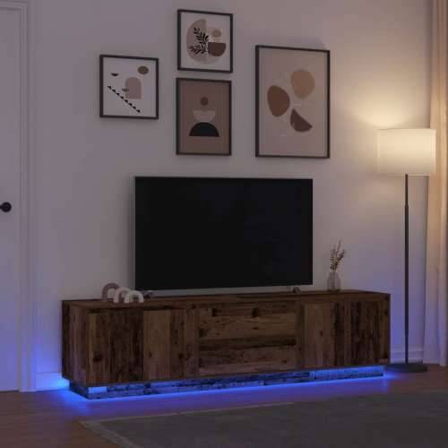 TV ormarići s LED svjetlima 2 kom boja drva 193,5x41x50 cm - Staro drvo 1 193.5 cm Cijena