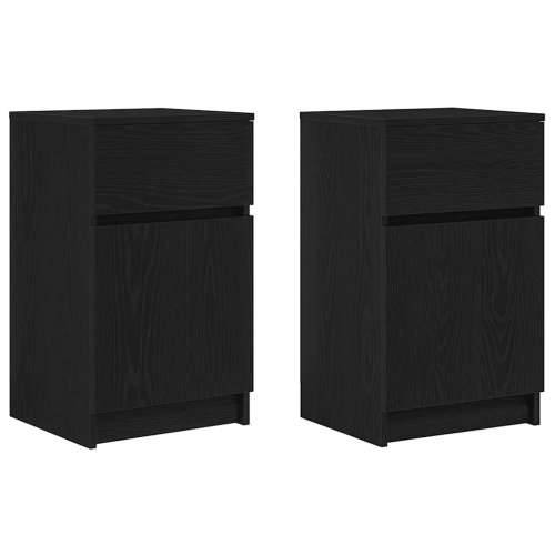 Noćni ormarići 2 kom crni 39x35x65 cm konstruirano drvo - Crna 2 Cijena
