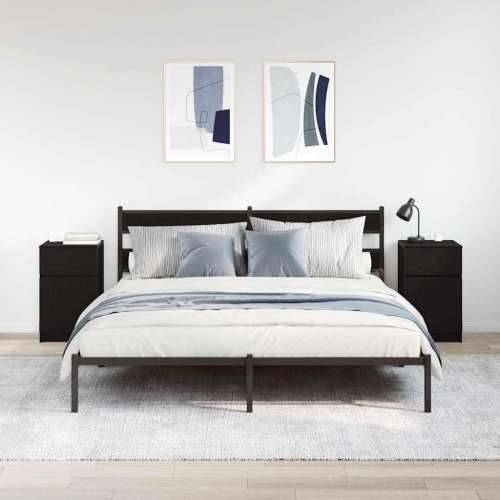 Noćni ormarići 2 kom crni 39x35x65 cm konstruirano drvo - Crna 2 Cijena