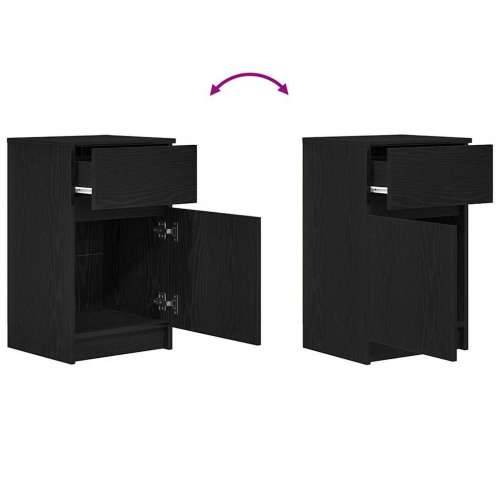 Noćni ormarići 2 kom crni 39x35x65 cm konstruirano drvo - Crna 2 Cijena