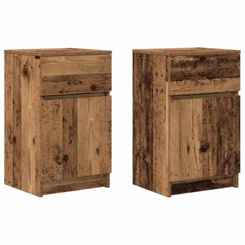 Noćni ormarići 2 kom staro drvo 39x35x65 cm konstruirano drvo - Staro drvo 2 Cijena