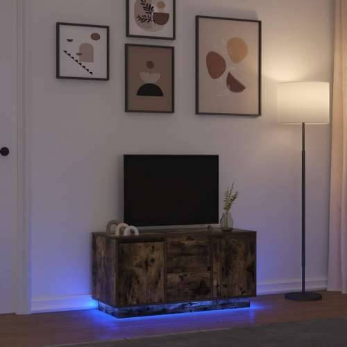 TV ormarić s LED svjetlima boja dimljenog hrasta 100x41x50 cm - Dimljeni hrast 1 100 cm Cijena