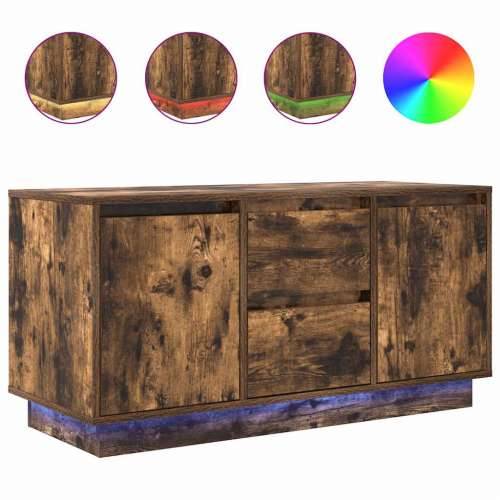 TV ormarić s LED svjetlima boja dimljenog hrasta 100x41x50 cm - Dimljeni hrast 1 100 cm Cijena