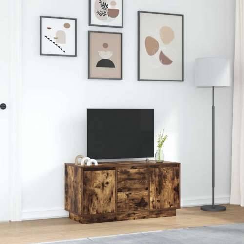 TV ormarić s LED svjetlima boja dimljenog hrasta 100x41x50 cm - Dimljeni hrast 1 100 cm Cijena